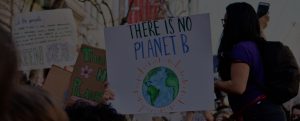 Climate march with *There is No Planet B* sign